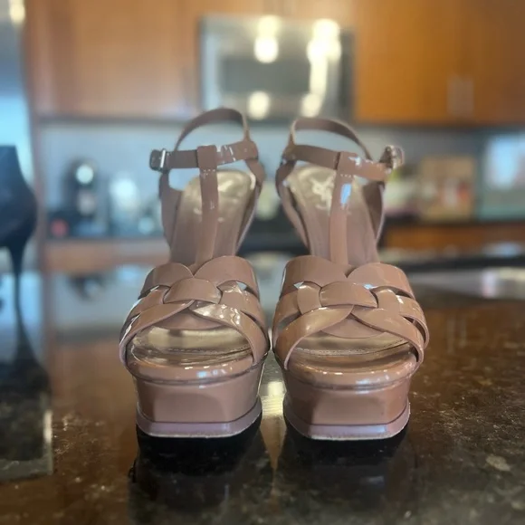 YSL patent leather tributes 105 platform sandals sz 39 - Picture 4 of 17